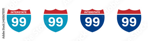 Interstate 99 highway vector signs