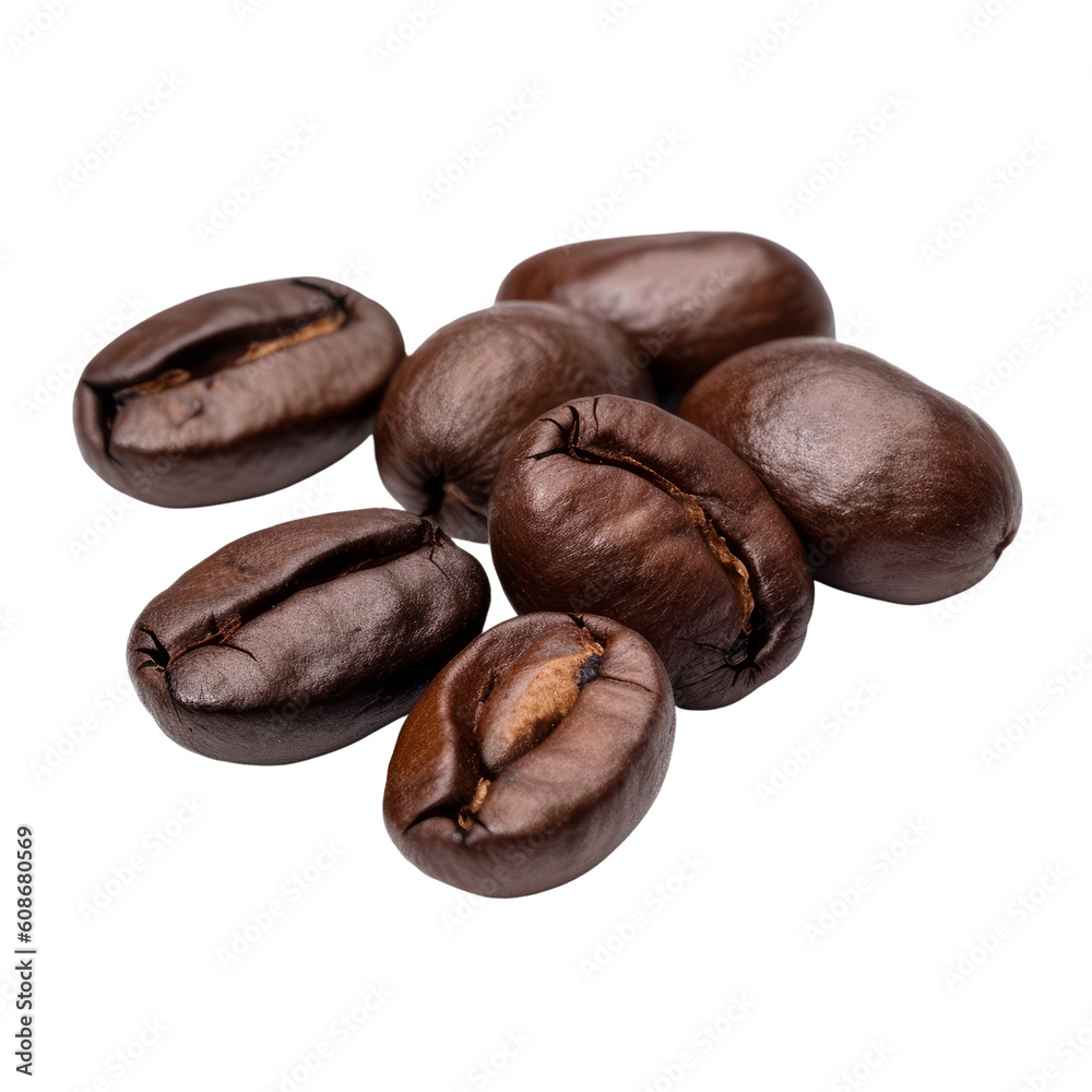 coffee beans isolated on transparent background cutout coffee beans isolated on transparent background cutout