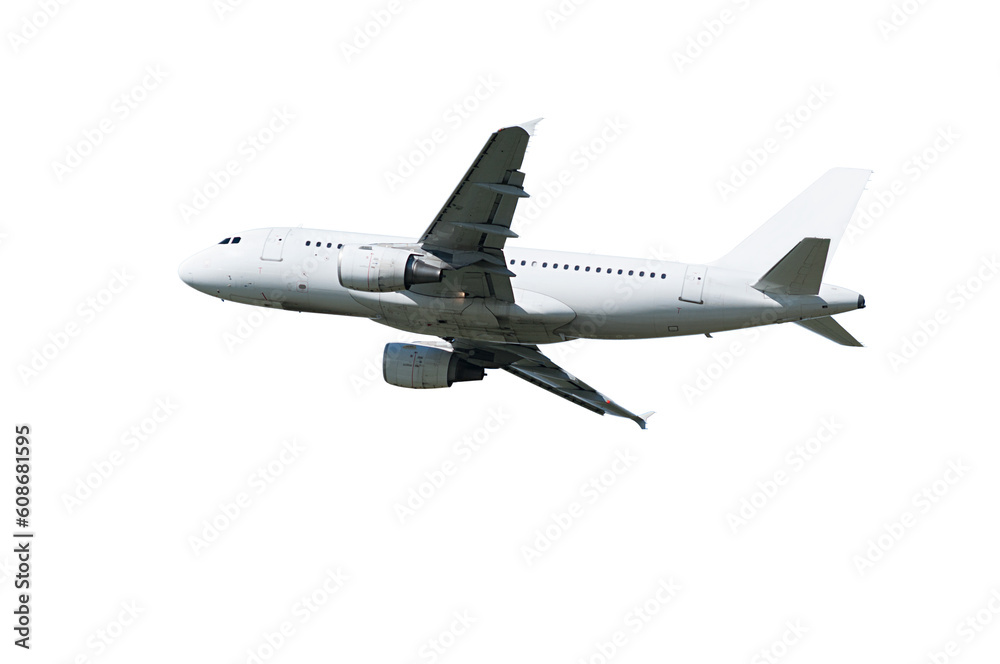 Airplane with blank livery isolated on white background Airplane with blank livery isolated on white background