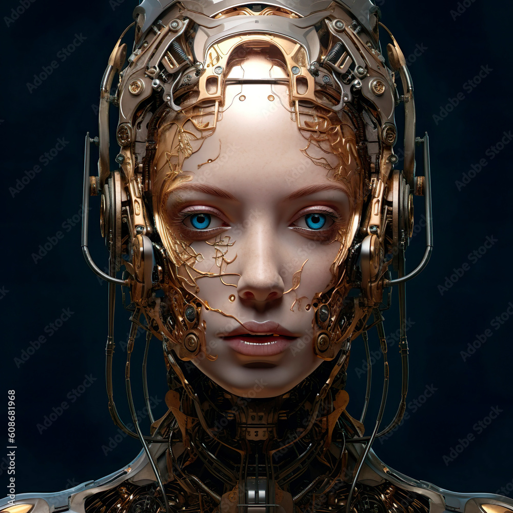 Nice android woman, ai generated