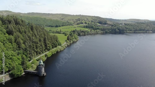 Lake Lyrnwy in Wales Aerial photo