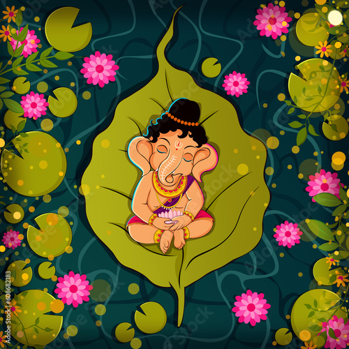 Canvas Print Lord Ganesha illustration / Lord Ganesha Digital Art