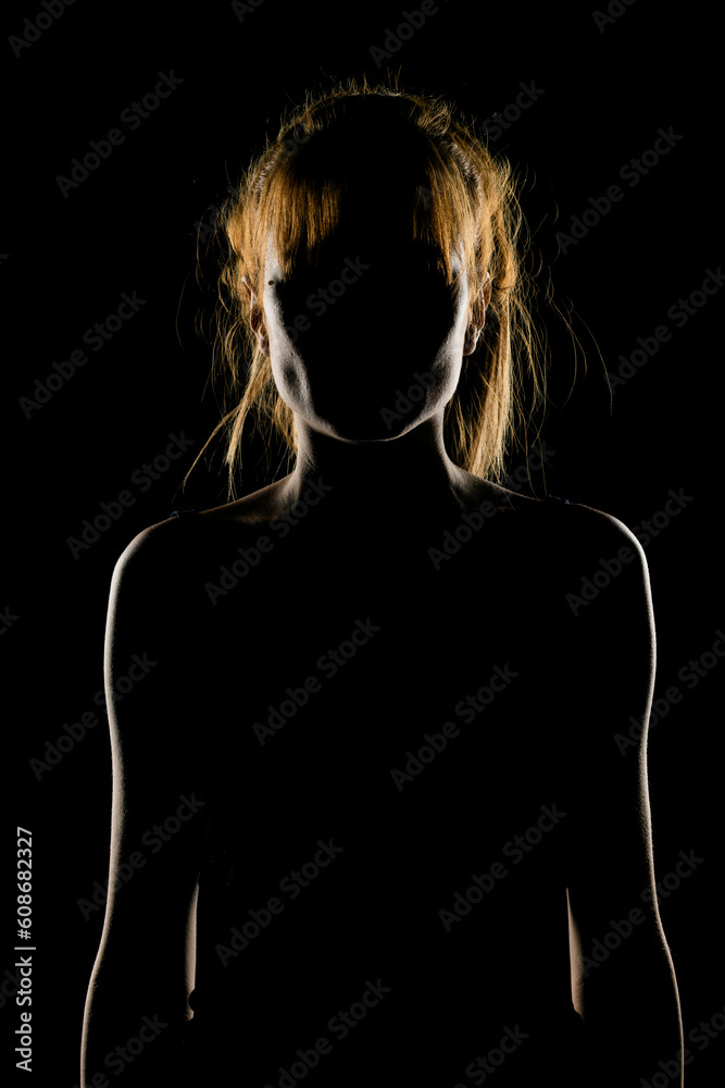 Silhouette of woman's head and shoulders Stock Photo | Adobe Stock