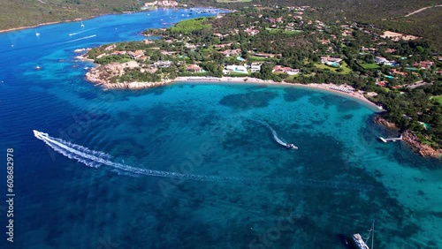 Wallpaper Mural Sardegna island best beaches in aerial drone video of Elefant beach with turquoise sea and rock formations . Italy summer holidays Torontodigital.ca