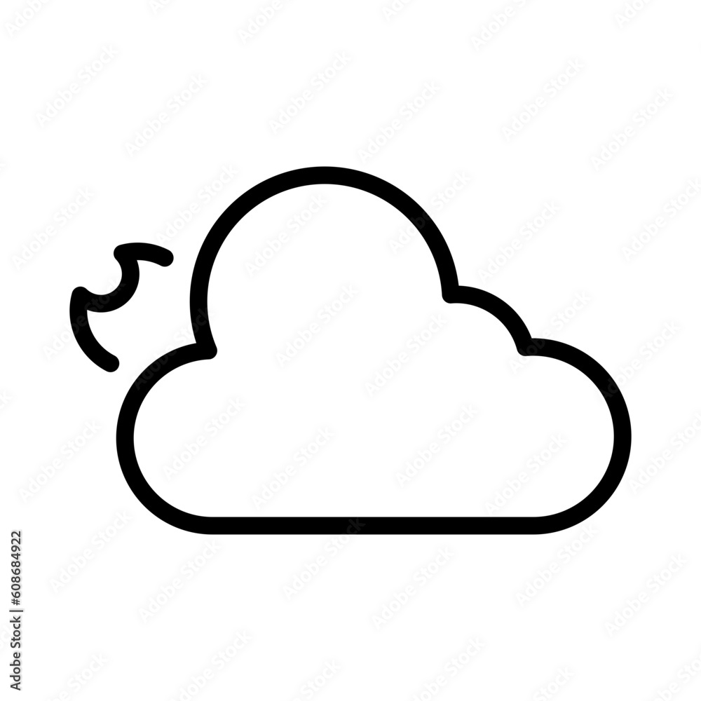 Cloud Moon, Weather Icon Set. Logo illustration on white background. Flat design style. Cloud Moon, Weather Icon Set. Logo illustration on white background. Flat design style.