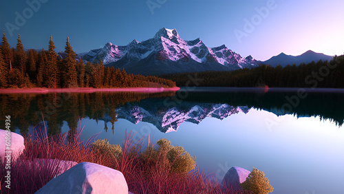 forest landscape in winter photo