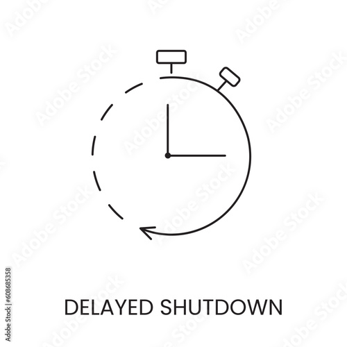 Line icon showing that the lamp has a delayed shutdown option, in vector format.