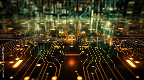 Abstract 3D circuit board background