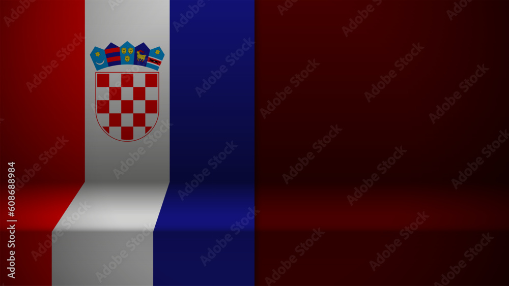 Naklejka premium 3d background with flag of Croatia