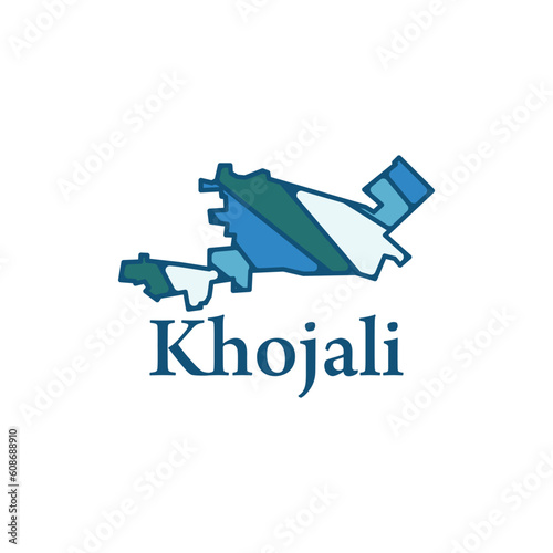 Simple vector illustration of Khojaly map, Azerbaijan. Khojali Azerbaijan Map Graphic Element Illustration Template Design. photo