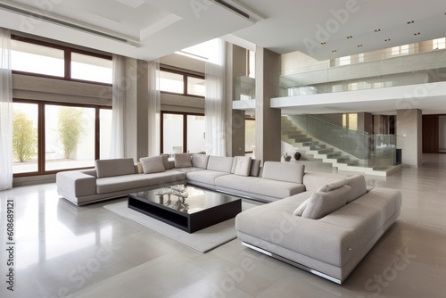Luxurious Elegant Living Room Decor. Generative AI