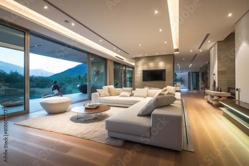 Luxurious Elegant Living Room Decor. Generative AI