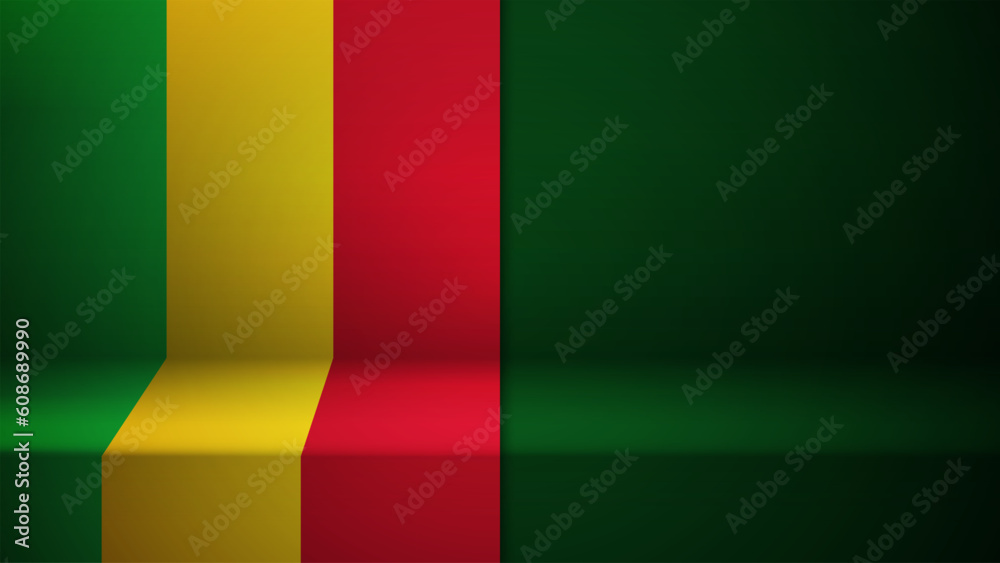 Fototapeta premium 3d background with flag of Mali