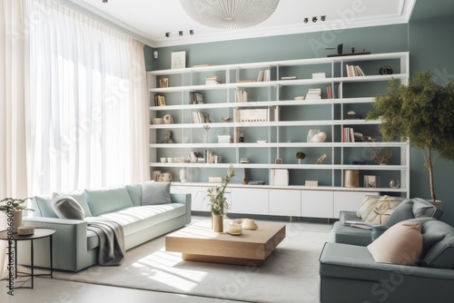 Luxurious Elegant Living Room Decor. Generative AI