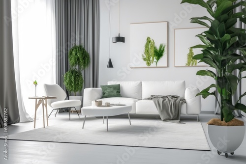 Luxurious Elegant Living Room Decor. Generative AI
