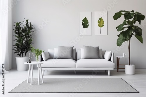 Luxurious Elegant Living Room Decor. Generative AI