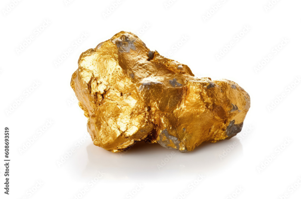 Gold nugget isolated on white background Gold nugget isolated on white background