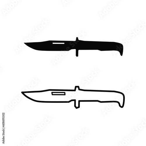 black and white knife weapon vector illustration