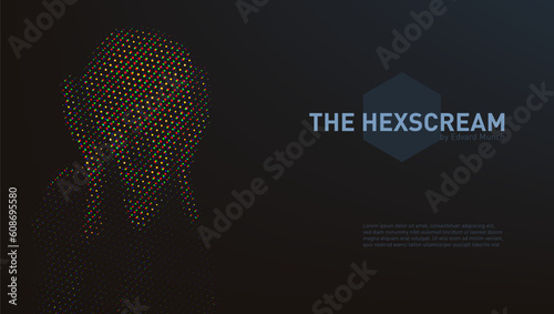Digital Hex Halftone Pattern The Scream Picture