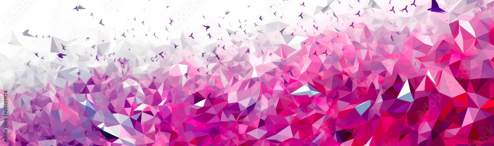 Colorful pink & blue abstract background with geometric shapes, magenta. Generative Ai. 