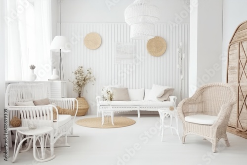 Luxurious Elegant Living Room Decor. Generative AI