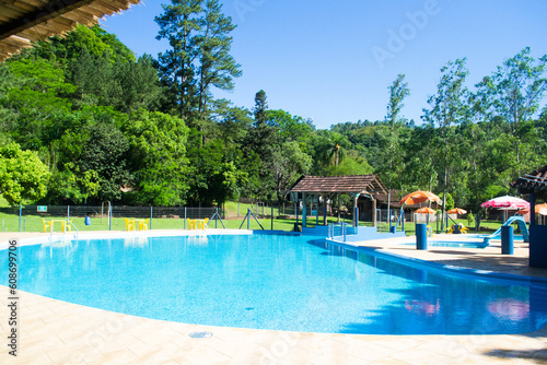 swimming pool in the tropical resort