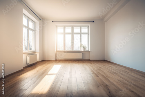 Empty room in modern house  generative AI