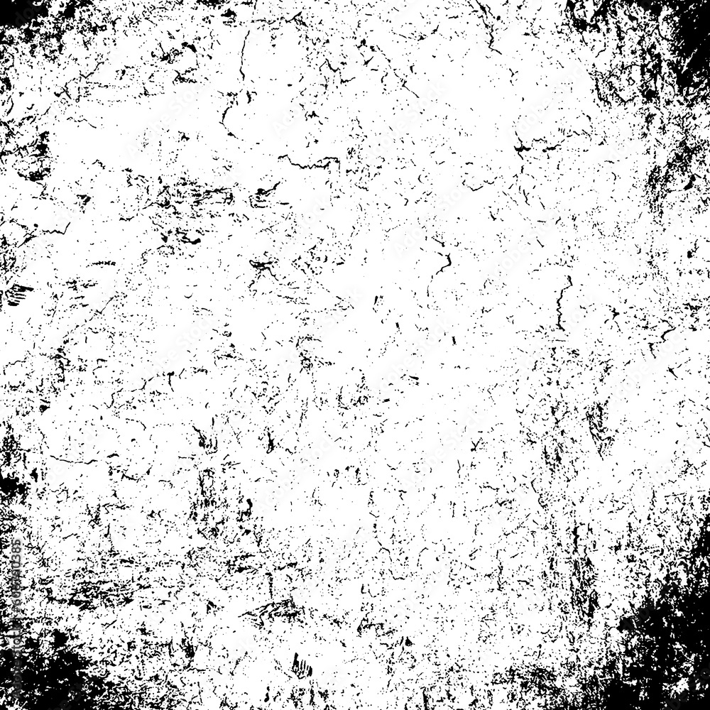 Texture, wall, concrete, black and white grunge background. Wall fragment with scratches and cracks