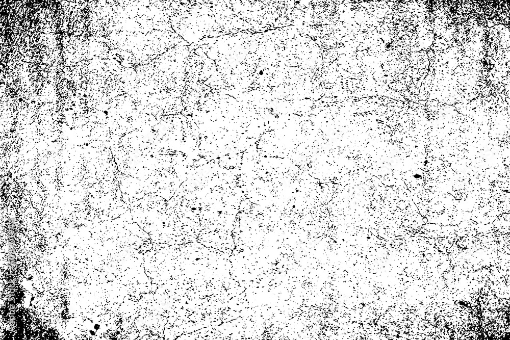 Obraz premium Texture, wall, concrete, black and white grunge background. Wall fragment with scratches and cracks