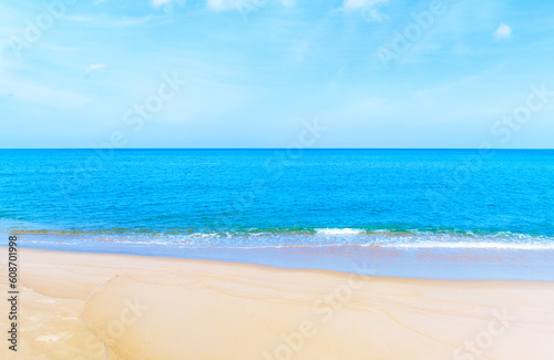 Amazing waves crashing on sandy shore,Beautiful sand beach,Nature and travel background
