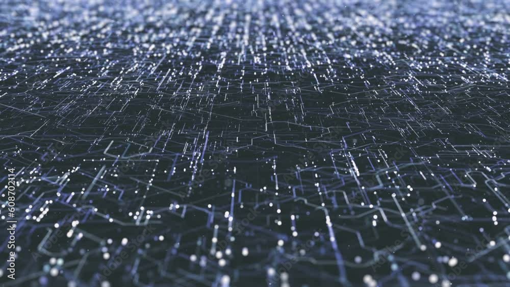 Abstract Digital Data Hitech Background/ 4k animation of an abstract high technology wallpaper background visual fx of data lines and particles zooming in with ambient occlusion and depth of field Abstract Digital Data Hitech Background/ 4k animation of an abstract high technology wallpaper background visual fx of data lines and particles zooming in with ambient occlusion and depth of field