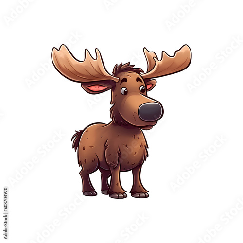 Playful Giant  2D Illustration of a Cute Moose