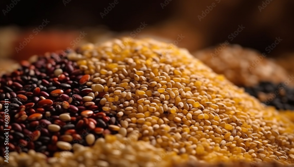 A large heap of ripe fruit and vegetables for healthy eating generated by AI A large heap of ripe fruit and vegetables for healthy eating generated by AI