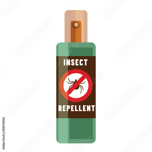 Tick free spray. Insects repellent vector bottle illustration isolated