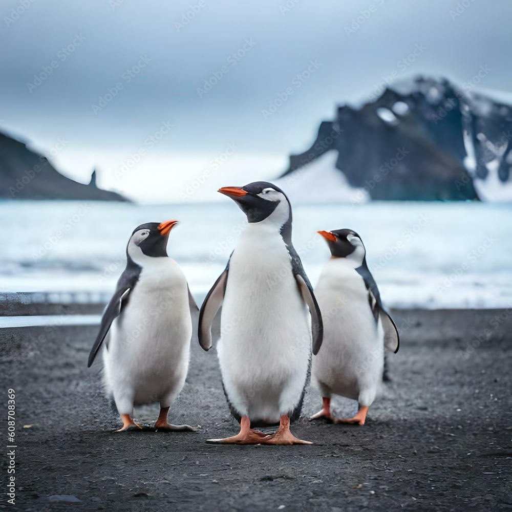 Obraz premium king penguin colony