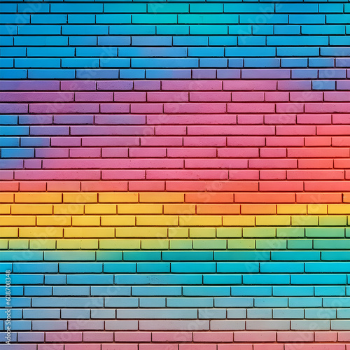 3d render of multicolored bricks wall texture abstract brick background