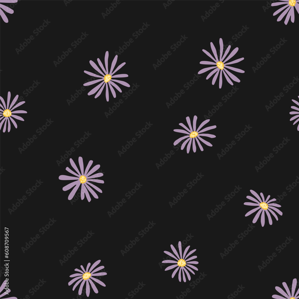 Seamless vector pattern with hand drawn wildflowers. Cute summer pattern with lovely flowers. Floral vector endless background for summer design, holiday decorations and prints. Colored illustration