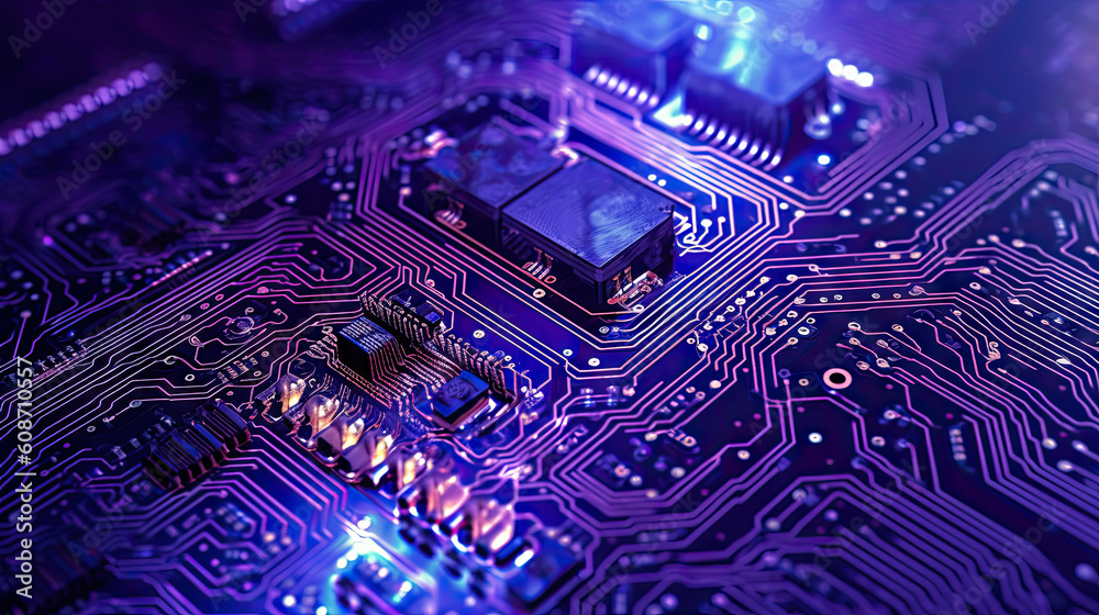 Purple high tech circuit board Purple high tech circuit board