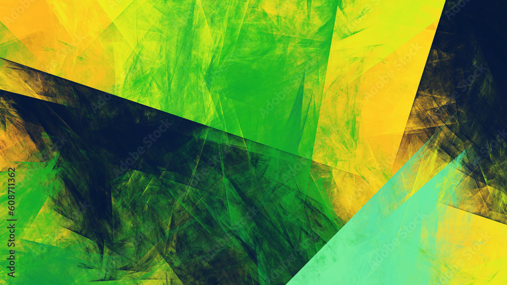 Neon Colored Abstract Background in Green and Yellow