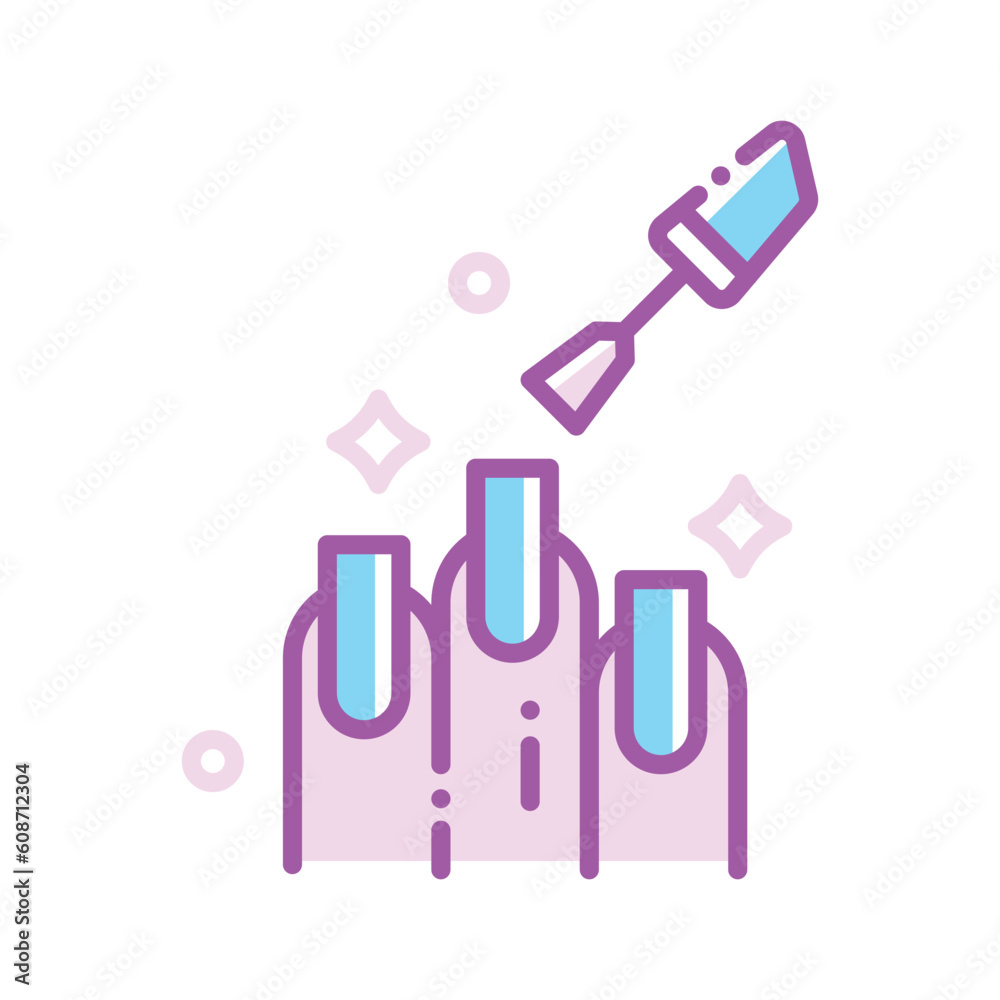 Nail Polish icon design in four variation color Nail Polish icon design in four variation color