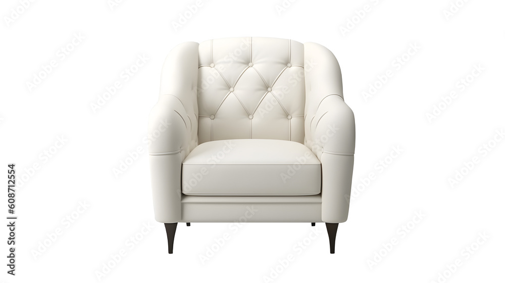 Obraz premium Comfortable armchair on white background. Interior element Generative AI - PNG File