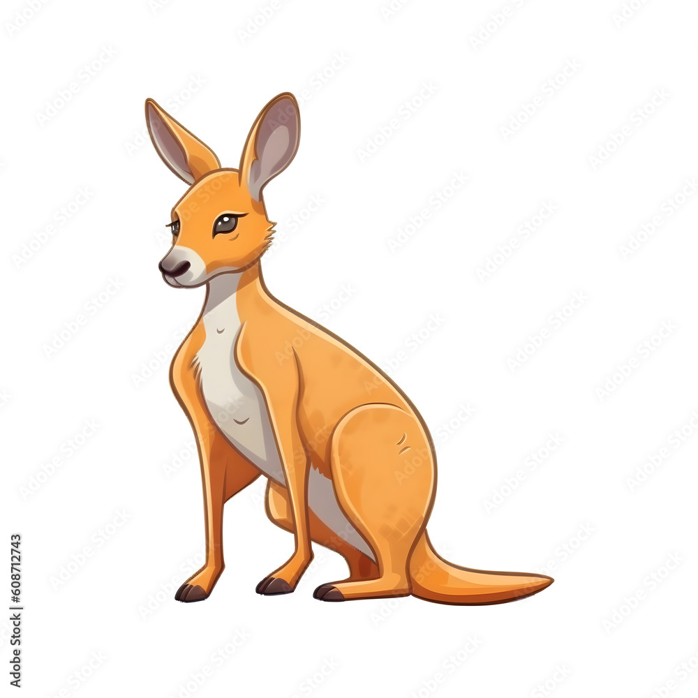 Enchanting Outback Companion: Delightful Kangaroo Illustration