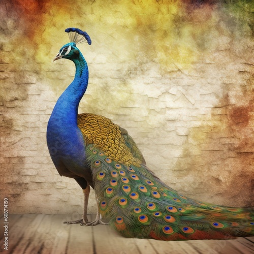 Colorful Peacock Generative AI