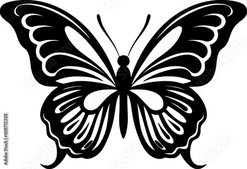 Fototapeta Butterflies | Black and White Vector illustration