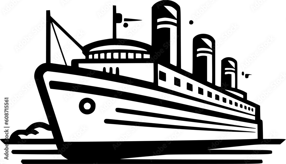 Cruise | Black and White Vector illustration