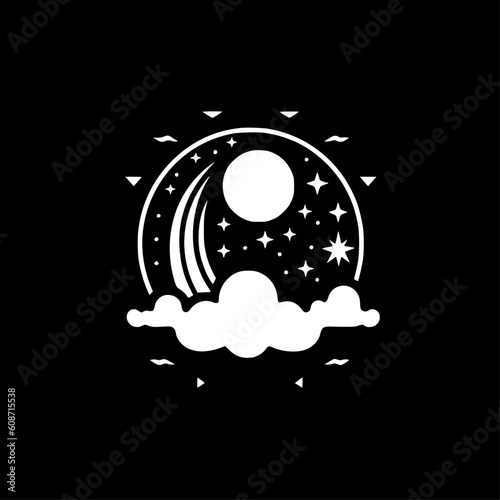 Celestial | Black and White Vector illustration