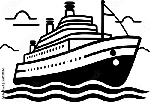 Cruise | Black and White Vector illustration