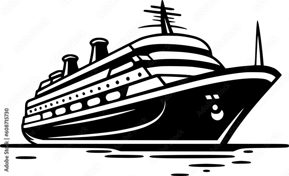 Cruise | Black and White Vector illustration