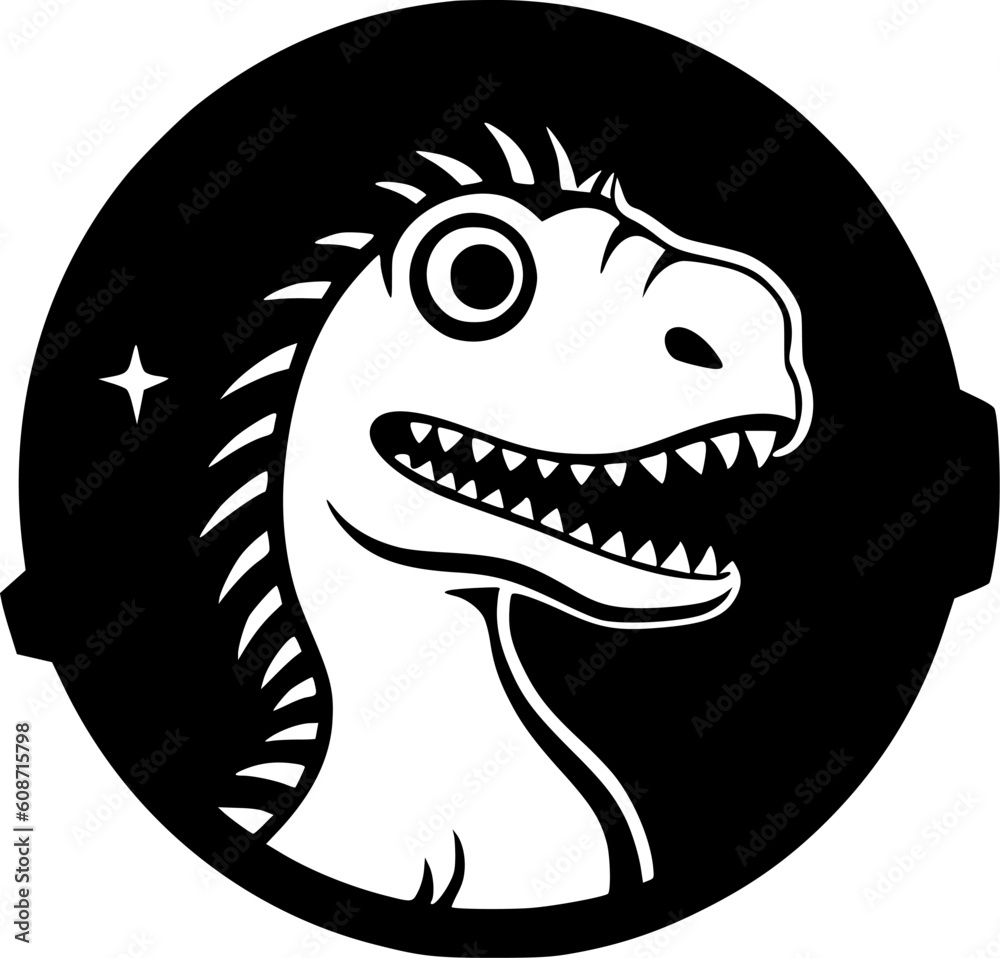 Dinosaur | Black and White Vector illustration Dinosaur | Black and White Vector illustration