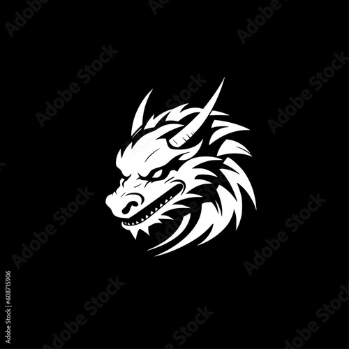 Dragon - Minimalist and Flat Logo - Vector illustration